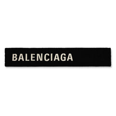 Balenciaga Black and White Shearling Scarf/ Shawl