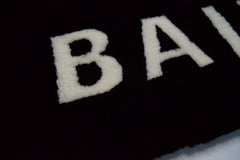 Balenciaga Black and White Shearling Scarf/ Shawl