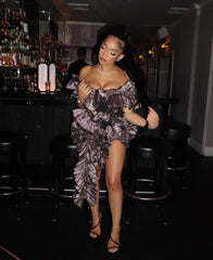AKNVAS Champagne Gold Statement Dress