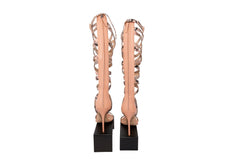 Giuseppe Zanotti JLO Peachy Nude Snake Skin Gladiator Heel