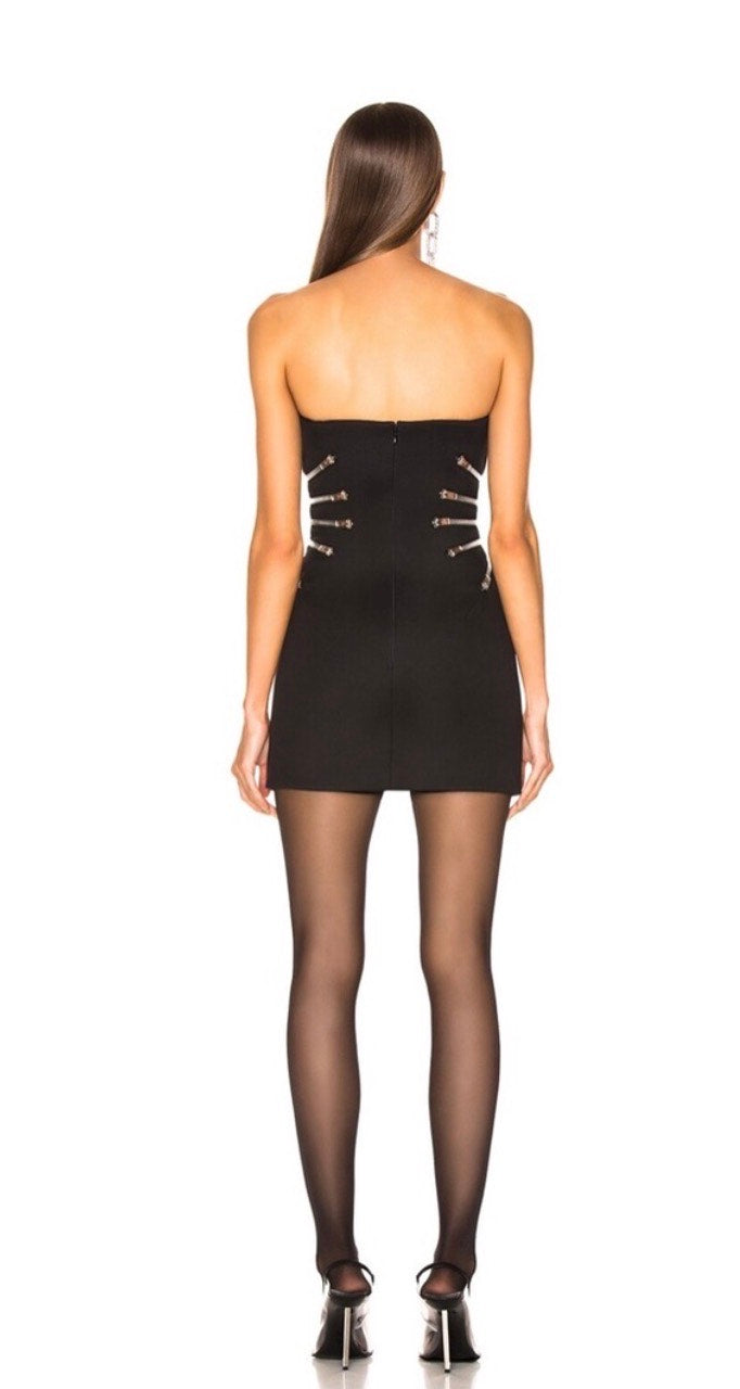 Alexander Wang Black Zipper Waist Bustier Dress